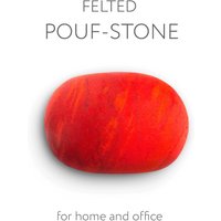 Natürliche Gefilzte Wolle. Weicher Stein-Pouf. Modell «Roter Stein». Wie Echte Felsen Und Steine. Katsu Ist Ein Woll-Sitzpoufs, Kissen, Sitzkissen von KATSUSTONE