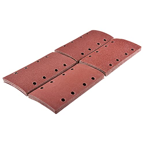 KATUR 40 Stück Schleifblatt 93 x 185 mm Klett-Schleifpapier Sortiert 40/60/80/120 Körnung, 8 Löcher Rechteckiges Schleifpapier passend für Bosh Sheet Exzenterschleifer Multi-Sander von KATUR