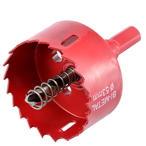 KATUR Lochsäge für Holz, 53mm HSS Bi-Metall Lochschneider für Rohrentlüftung, separater Bohrer mit Sechskantschaft, glattes, schnelles Schneiden für Kunststoff, Sperrholz, Trockenbau, Gipskarton von KATUR