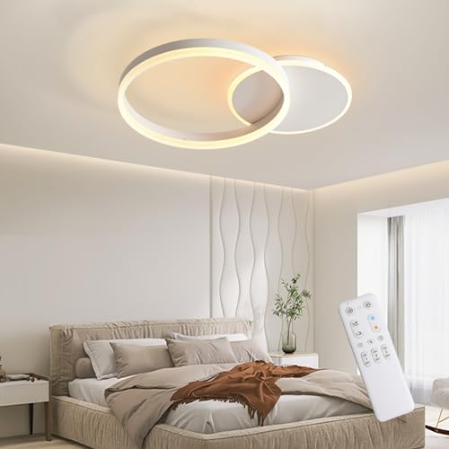 KAUCQI LED Deckenleuchte Dimmbar, 55 * 40 * 6cm 36W,Deckenlampe für Wohnzimmer,Wohnzimmerlampe mit Fernbedienung 3000K-6000K, Moderne Deckenleuchten für Schlafzimmer, Flur, Hallway，LED Ringe von KAUCQI