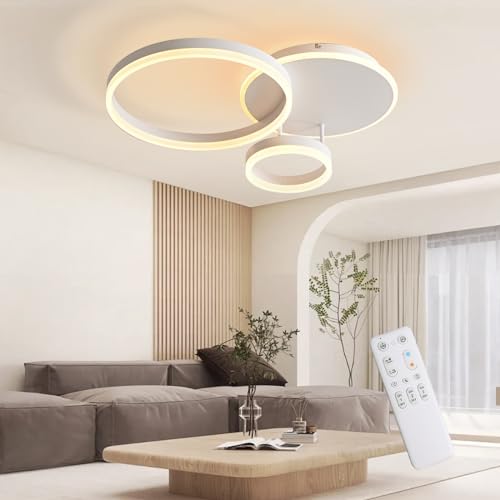 KAUCQI LED Deckenleuchte Dimmbar, 54W Deckenlampe 3000K-6000K, Wohnzimmerlampe Moderne Deckenleuchten für Schlafzimmer, Flur, Wohnzimmer Lampe Deck 65 * 50 * 8cm von KAUCQI