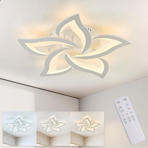 KAUCQI LED Deckenleuchte Wohnzimmer, 58CM/28W Dimmbar Deckenlampe Moderne Wohnzimmerlampe mit Fernbedienung 3000K-6000K Decken Lampe für Hallway Küche von KAUCQI