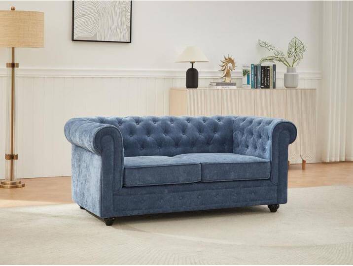 2-Sitzer-Sofa - Stoff - Blau - CHESTERFIELD von KAUF-UNIQUE.de
