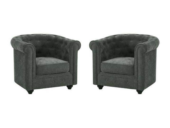 2er-Set Sessel - Stoff - Grün - CHESTERFIELD von KAUF-UNIQUE.de