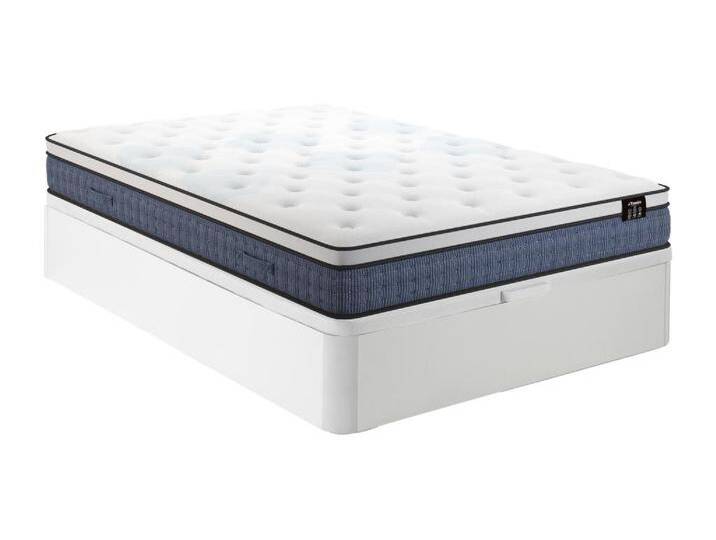 Bett-Set 140x190 cm - Bettkasten Weiß + Taschenfederkernmatratze 7 Zonen + Memory-Gel - 23 cm - VARNO von YSMÉE Bett-Set 140x190 cm - Bettkasten Weiß + Taschenfederkernmatratze 7 Zonen + Memory-Gel - 23 cm - VARNO von YSMÉE von KAUF-UNIQUE.de