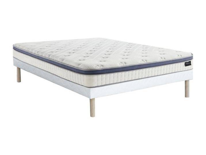 Bett-Set 140x190 cm - Polsterbettgestell + Hybrid-Matratze Taschenfederkern 7 Zonen + Memory + Latex - 25 cm - MALAO von PALACIO von KAUF-UNIQUE.de