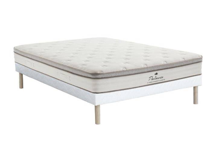 Bett-Set 140x190 cm - Polsterbettgestell + Taschenfederkernmatratze 7 Zonen + TPE - 28 cm - ONEBIA von PALACIO von KAUF-UNIQUE.de