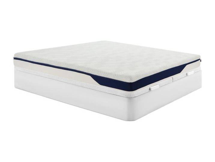 Bett-Set 180 x 200 cm Bettkasten weiß + Matratze Memory-Schaum 7 Zonen, abnehmbar, H. 22 cm - FAGANI de YSMÉE von KAUF-UNIQUE.de