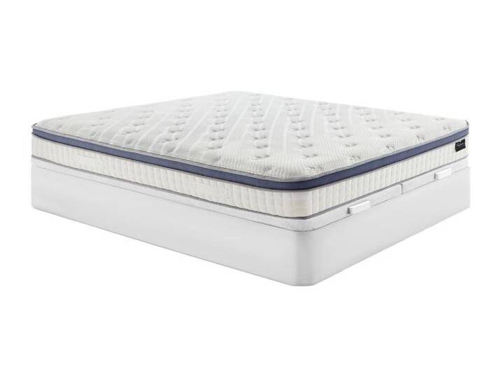 Bett-Set 180x200 cm - Bettkasten Weiß + Hybrid-Matratze Taschenfederkern 7 Zonen + Memory + Latex - 25 cm - MALAO von PALACIO Bett-Set 180x200 cm - Bettkasten Weiß + Hybrid-Matratze Taschenfederkern 7 Zonen + Memory + Latex - 25 cm - MALAO von PALACIO von KAUF-UNIQUE.de
