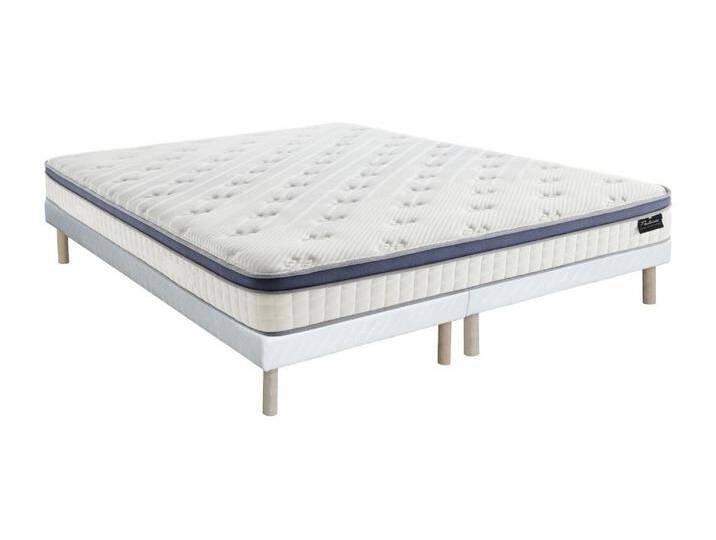 Bett-Set 180x200 cm - Polsterbettgestell + Hybrid-Matratze Taschenfederkern 7 Zonen + Memory + Latex - 25 cm - MALAO von PALACIO von KAUF-UNIQUE.de