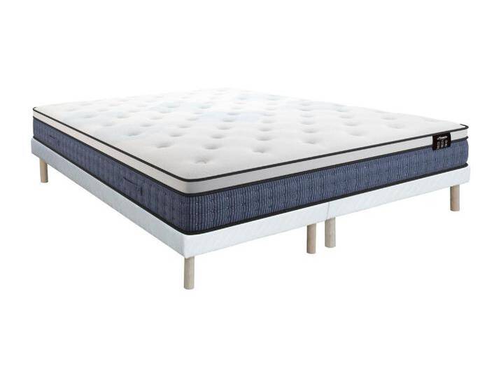 Bett-Set 180x200 cm - Polsterbettgestell + Taschenfederkernmatratze 7 Zonen + Memory-Gel - 23 cm - VARNO von YSMÉE von KAUF-UNIQUE.de
