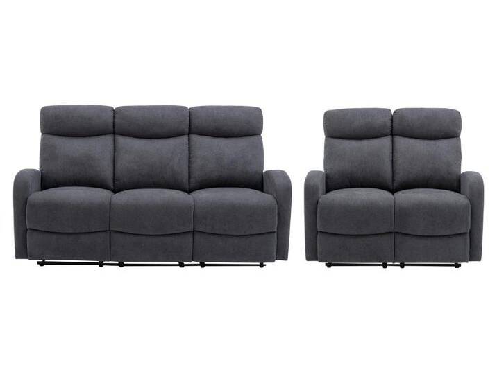 Couchgarnitur Relax 3+2 - Stoff - Grau - EVELYN von KAUF-UNIQUE.de