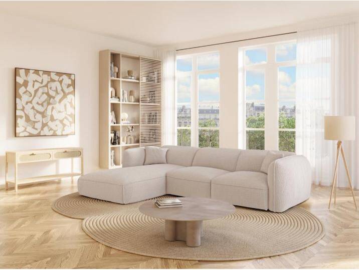 Ecksofa - Ecke links - Stoff - Beige - CAMILIO von Maison Céphy von KAUF-UNIQUE.de
