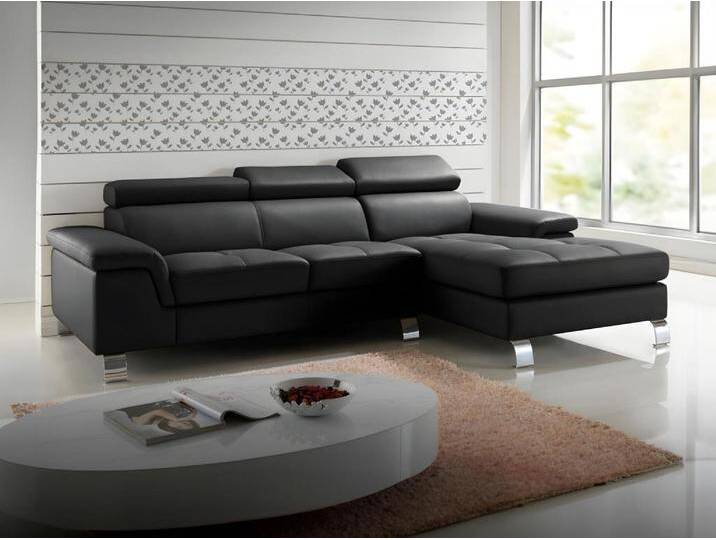 Ecksofa Leder - Ecke Rechts - Schwarz - MISHIMA Ecksofa Leder - Ecke Rechts - Schwarz - MISHIMA von KAUF-UNIQUE.de
