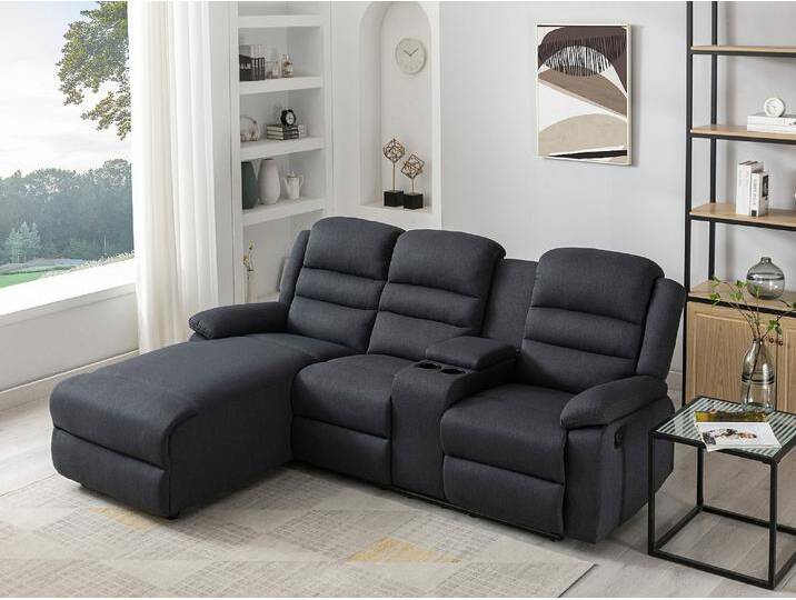 Ecksofa Relaxsofa - Ecke Links - Stoff - Anthrazit - MACEDONIA Ecksofa Relaxsofa - Ecke Links - Stoff - Anthrazit - MACEDONIA von KAUF-UNIQUE.de