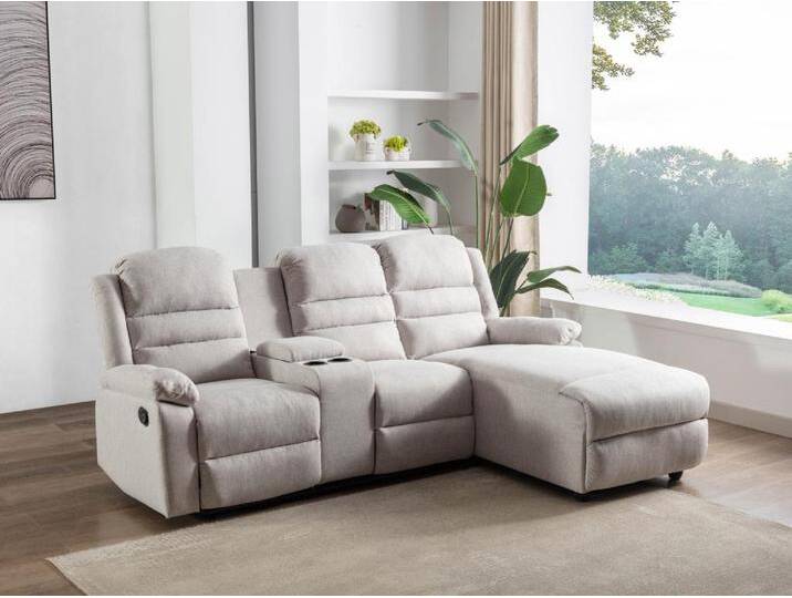 Ecksofa Relaxsofa - Ecke Rechts - Stoff - Beige - MACEDONIA Ecksofa Relaxsofa - Ecke Rechts - Stoff - Beige - MACEDONIA von KAUF-UNIQUE.de