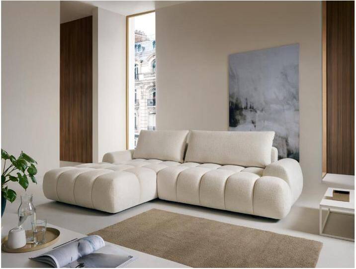 Ecksofa mit Schlaffunktion - Ecke links - Chenille - Beige - FARNETA Ecksofa mit Schlaffunktion - Ecke links - Chenille - Beige - FARNETA von KAUF-UNIQUE.de