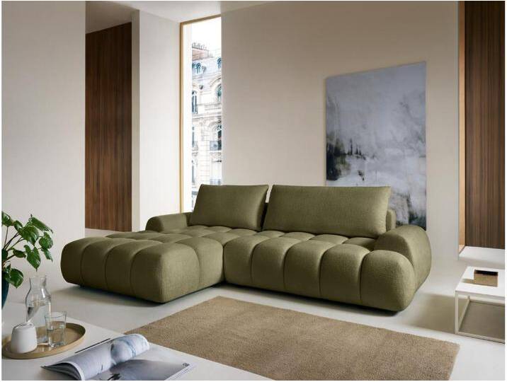 Ecksofa mit Schlaffunktion - Ecke links - Chenille - Grün - FARNETA Ecksofa mit Schlaffunktion - Ecke links - Chenille - Grün - FARNETA von KAUF-UNIQUE.de