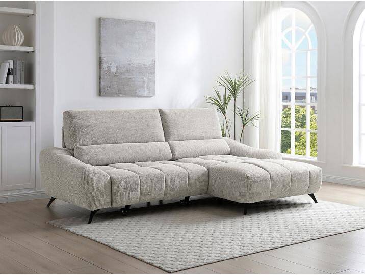 Ecksofa rechts Relax mit verschiebbarer Sitzfläche – Stoff Beige – ELOSIA Ecksofa rechts Relax mit verschiebbarer Sitzfläche – Stoff Beige – ELOSIA von KAUF-UNIQUE.de