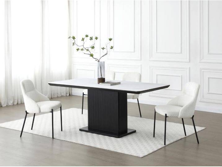 Esstisch - 6 Personen - Keramik & MDF - Marmor-Optik Weiß & Schwarz - LAOMINIA Esstisch - 6 Personen - Keramik & MDF - Marmor-Optik Weiß & Schwarz - LAOMINIA von KAUF-UNIQUE.de