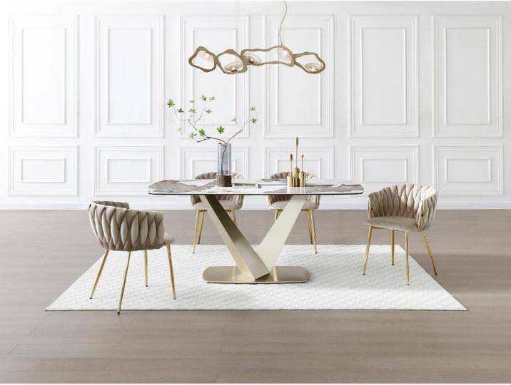 Esstisch für 6 Personen - Keramik, Sicherheitsglas & goldfarbenes Metall - Marmor-Optik Weiß & Grau - PORELIMA von Maison Céphy Esstisch für 6 Personen - Keramik, Sicherheitsglas & goldfarbenes Metall - Marmor-Optik Weiß & Grau - PORELIMA von Maison Céphy von KAUF-UNIQUE.de
