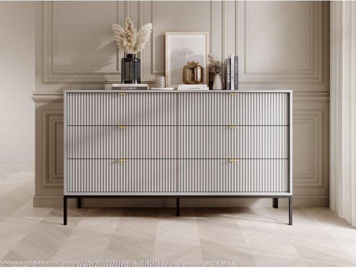 Kommode mit 6 Schubladen - Grau - LIOUBA von Pascal Morabito Kommode mit 6 Schubladen - Grau - LIOUBA von Pascal Morabito von KAUF-UNIQUE.de