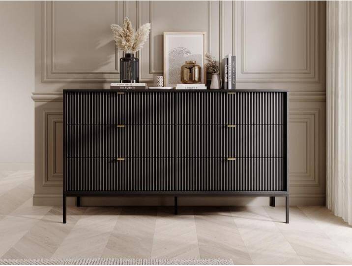 Kommode mit 6 Schubladen - Schwarz - LIOUBA von Pascal Morabito Kommode mit 6 Schubladen - Schwarz - LIOUBA von Pascal Morabito von KAUF-UNIQUE.de