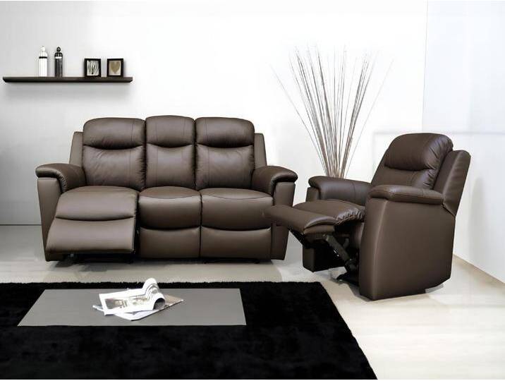 Relaxsofa Leder 2-Sitzer - Braun - EVASION von KAUF-UNIQUE.de