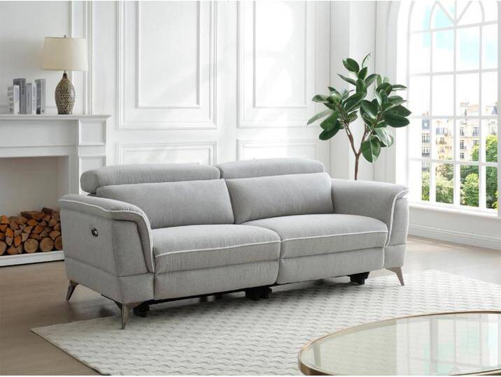 Relaxsofa elektrisch 3-Sitzer - Stoff - Grau - MACARI von KAUF-UNIQUE.de