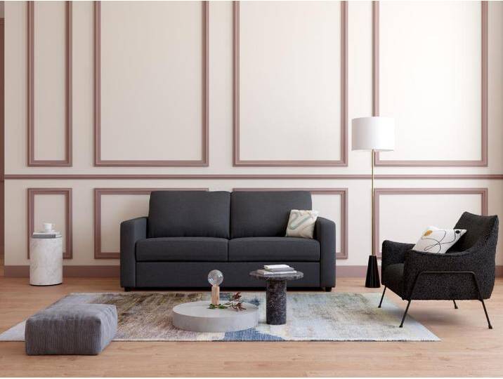 Schlafsofa mit Matratze 3-Sitzer - Stoff - Anthrazit - Liegefläche 140 cm - Matratze 14 cm - DONETO Schlafsofa mit Matratze 3-Sitzer - Stoff - Anthrazit - Liegefläche 140 cm - Matratze 14 cm - DONETO von KAUF-UNIQUE.de