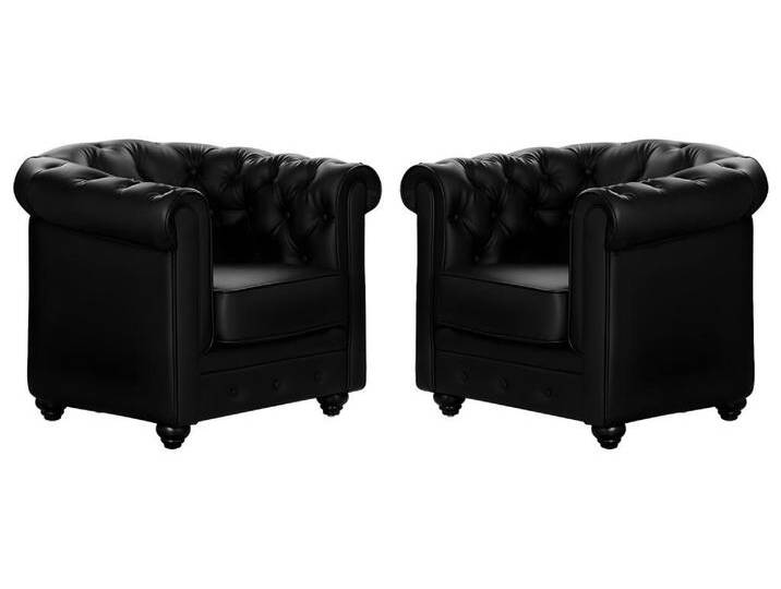 Sessel 2er-Set - Kunstleder - Schwarz - CHESTERFIELD Sessel 2er-Set - Kunstleder - Schwarz - CHESTERFIELD von KAUF-UNIQUE.de