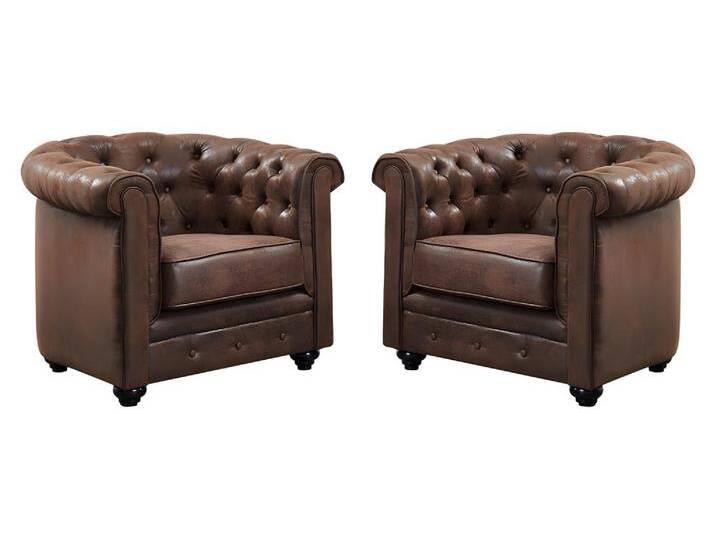 Sessel 2er-Set - Microfaser - Vintage-Look - CHESTERFIELD Sessel 2er-Set - Microfaser - Vintage-Look - CHESTERFIELD von KAUF-UNIQUE.de