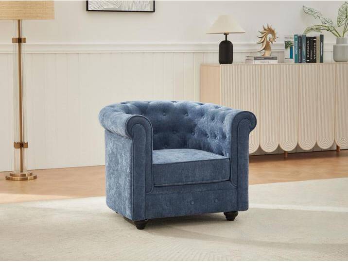 Sessel - Stoff - Blau - CHESTERFIELD von KAUF-UNIQUE.de