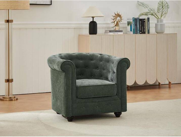 Sessel - Stoff - Grün - CHESTERFIELD von KAUF-UNIQUE.de