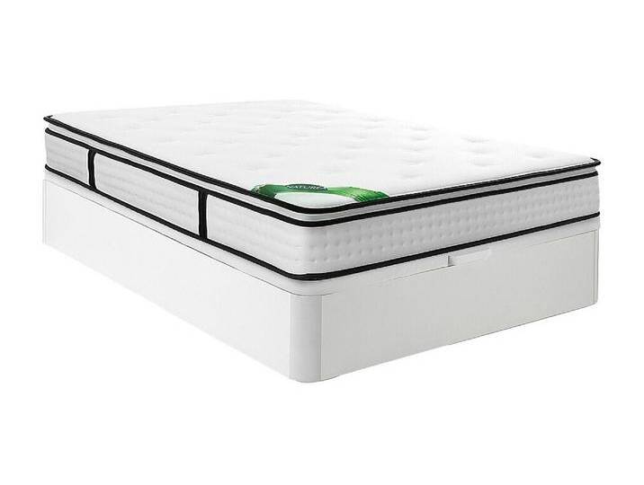 Set 140 x 190 cm - Bettkasten Weiß + Taschenfederkernmatratze 7 Zonen mit integriertem Topper und Bambusbezug 23 cm - TAREVO von NATUREA Set 140 x 190 cm - Bettkasten Weiß + Taschenfederkernmatratze 7 Zonen mit integriertem Topper und Bambusbezug 23 cm - TAREVO von NATUREA von KAUF-UNIQUE.de