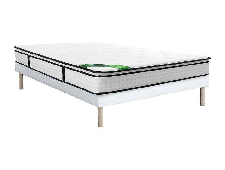 Set 160 x 200 cm - Boxspringbett + Taschenfederkernmatratze 7 Zonen mit integriertem Topper und Bambusbezug 23 cm - TAREVO von NATUREA Set 160 x 200 cm - Boxspringbett + Taschenfederkernmatratze 7 Zonen mit integriertem Topper und Bambusbezug 23 cm - TAREVO von NATUREA von KAUF-UNIQUE.de