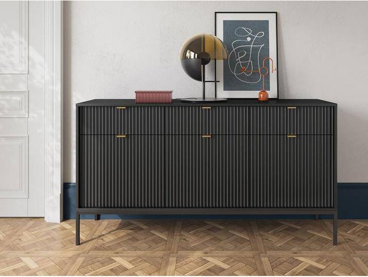Sideboard mit 3 Türen & 3 Schubladen - Schwarz - LIOUBA von Pascal MORABITO Sideboard mit 3 Türen & 3 Schubladen - Schwarz - LIOUBA von Pascal MORABITO von KAUF-UNIQUE.de