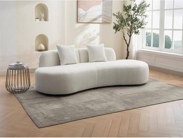 Sofa 3-Sitzer - Bouclé-Stoff - Weiß - BASILIANA von KAUF-UNIQUE.de