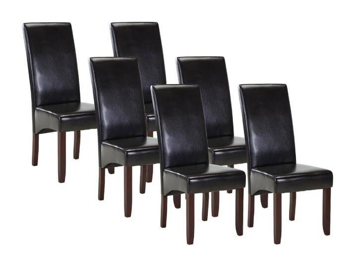Stuhl 6er-Set - Kunstleder - Braun - ROVIGO von KAUF-UNIQUE.de