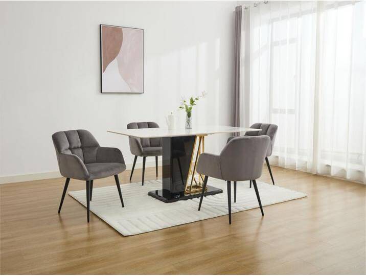 Stuhl 6er-Set - Samt & Metall - Grau - PEGA von Pascal MORABITO Stuhl 6er-Set - Samt & Metall - Grau - PEGA von Pascal MORABITO von KAUF-UNIQUE.de