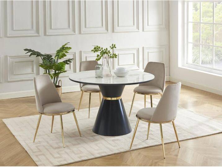 Stuhl 6er-Set - Samt & goldfarbenes Metall - Beige - NEBINA von Pascal MORABITO Stuhl 6er-Set - Samt & goldfarbenes Metall - Beige - NEBINA von Pascal MORABITO von KAUF-UNIQUE.de