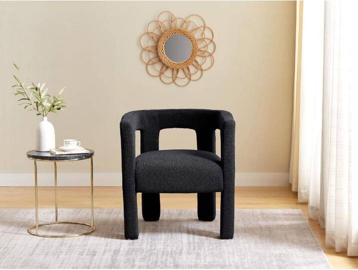 Stuhl mit Armlehnen 2er-Set - Bouclé-Stoff & Metall - Schwarz - SOFANA von Pascal MORABITO Stuhl mit Armlehnen 2er-Set - Bouclé-Stoff & Metall - Schwarz - SOFANA von Pascal MORABITO von KAUF-UNIQUE.de