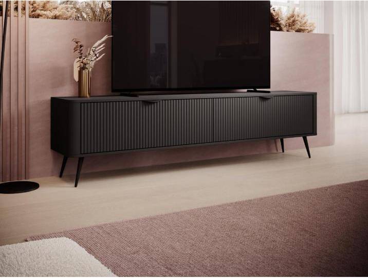 TV-Möbel mit 2 Türen - MDF - Schwarz - ELONARIA von Pascal MORABITO von KAUF-UNIQUE.de