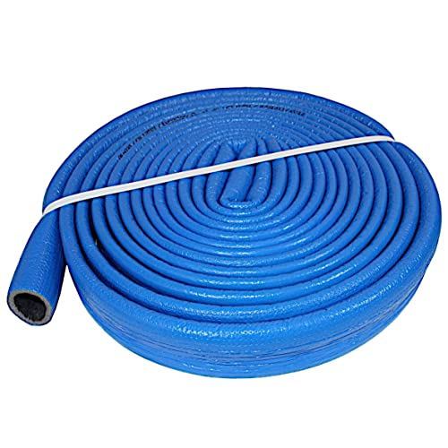 10 m Rolle PE-Rohrisolierung Isolierschlauch Blau | Schutzschlauch Heizungsrohr Isolierung mit Schutzhaut | Rohr Dämmung Schlauch Rohrdämmung Warmwasserleitung Heizung (Innendurchmesser: 35mm) von KAUFDACH Alles für dein Dach