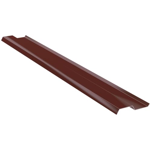 1m FLEX LINE Aluminium-Kaminleiste Wandanschlussschiene Wandanschlussprofil Dachabdeckung Kappleiste (RAL8012 Kastanienrot) von KAUFDACH Alles für dein Dach