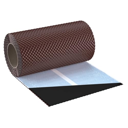 KAMINANSCHLUSSBAND FLEX 3D | Länge 5m | Breite 300mm | hochwertiges Aluminium und Butyl | Selbstklebend | Dach Wandanschlussband 3D Struktur (Braun RAL8017) von KAUFDACH Alles für dein Dach