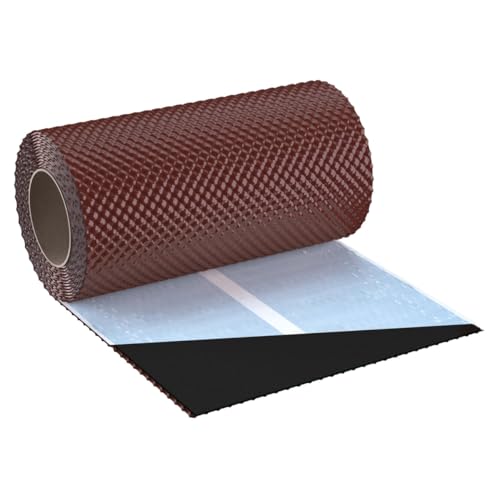 KAMINANSCHLUSSBAND FLEX 3D | Länge 5m | Breite 300mm | hochwertiges Aluminium und Butyl | Selbstklebend | Dach Wandanschlussband 3D Struktur (Kastanienbraun RAL8015) von KAUFDACH Alles für dein Dach