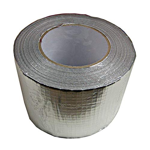 KAUFDACH Alles für dein Dach 50lfm Gitternetzverstärktes Aluminiumklebeband Aluklebeband Belüftung Isolierung Klebeband mit Acrylatkleber (100mm breit x 50m lang) von KAUFDACH Alles für dein Dach