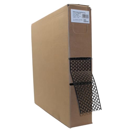 PVC Traufgitter 80 mm x 60lfm Lüftungsband Lüftungsgitter Vogelschutzgitter (Schwarz (RAL9005)) von KAUFDACH Alles für dein Dach
