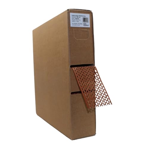 PVC Traufgitter 80 mm x 60lfm Lüftungsband Lüftungsgitter Vogelschutzgitter (Ziegelrot (RAL8004)) von KAUFDACH Alles für dein Dach